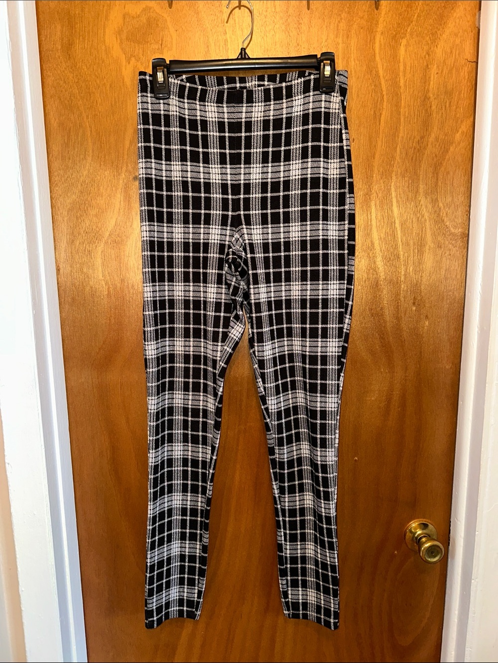 Black & White Plaid Stretch  Leggings